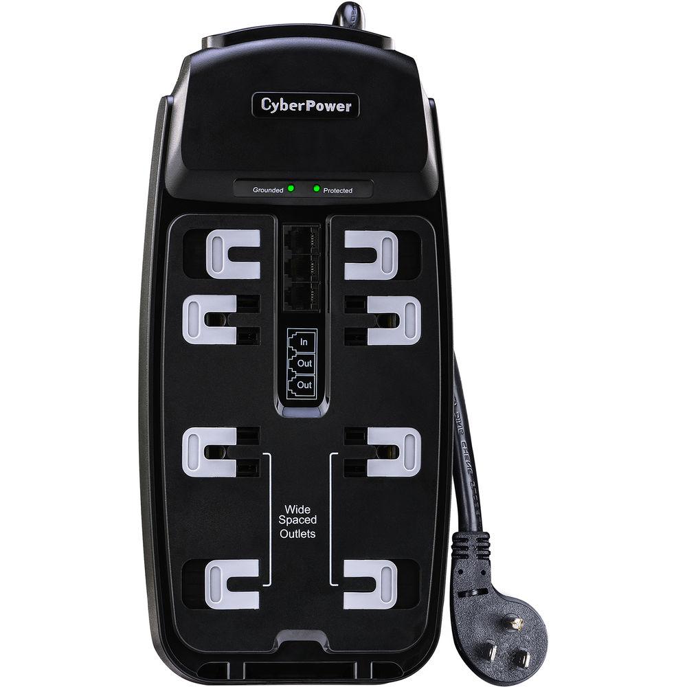 CyberPower TAA Surge Protector:2550 J, 125V, Nema 5-15P, 8 Nema 5-15R ,6 