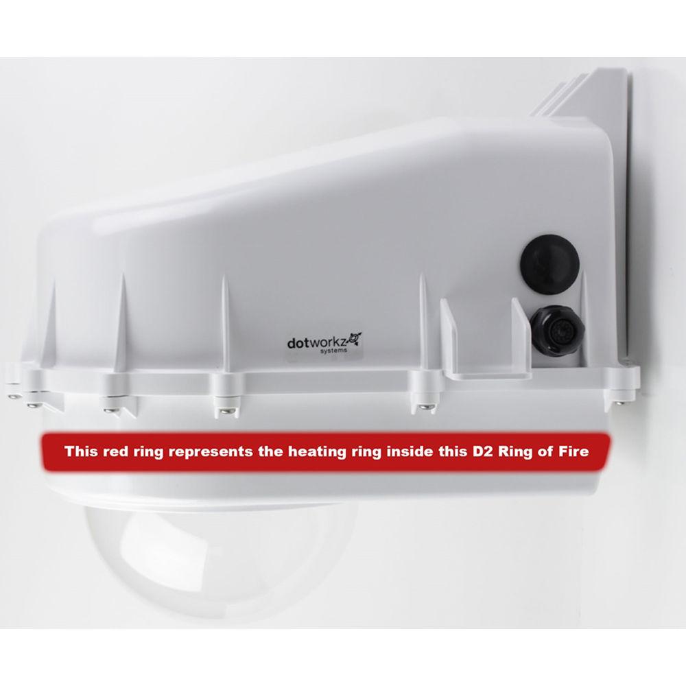 Dotworkz D2 Ring of Fire De-Icing Outdoor Camera Enclosure with Multi Volt Platform & Vandal Tough Tinted Lens