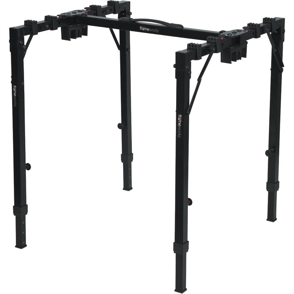 Gator Cases Frameworks Adjustable T-Stand Folding Workstation for Keyboards & Audio Equipment