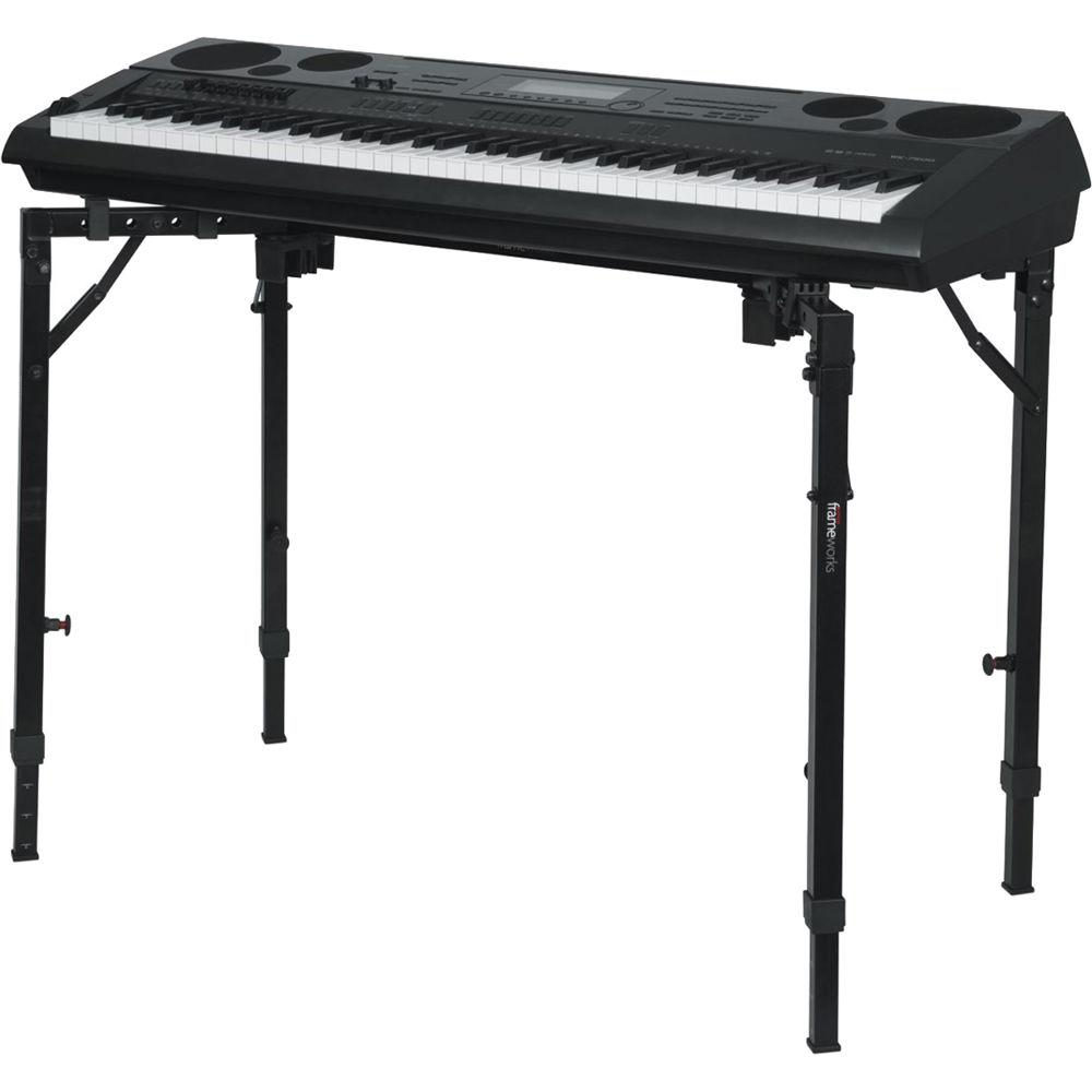 Gator Cases Frameworks Adjustable T-Stand Folding Workstation for Keyboards & Audio Equipment
