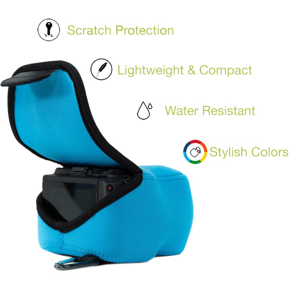 MegaGear MG1072 Ultra Light Neoprene Case with Carabiner for Olympus OM-D E-M1 Mark II with 12-40mm