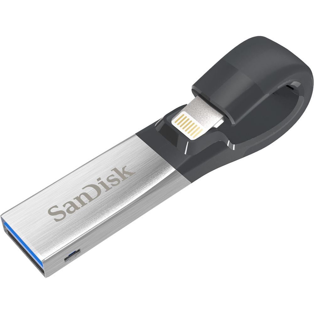 SanDisk 256GB iXpand USB 3.0 Lightning Flash Drive, SanDisk, 256GB, iXpand, USB, 3.0, Lightning, Flash, Drive