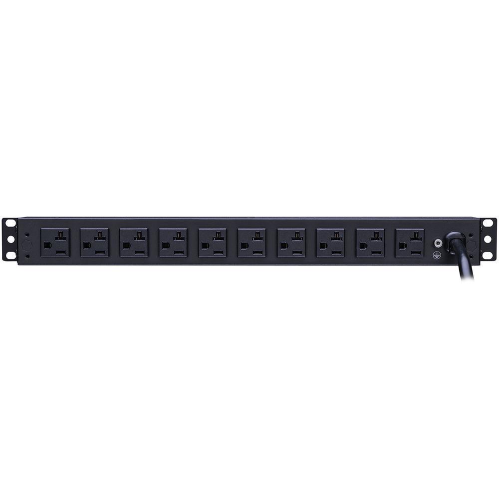 CyberPower PDU16A 100-125 50 60Hz Nema 5-20P Plug , 10-Out 5-20R, Rackmount 1U, 15