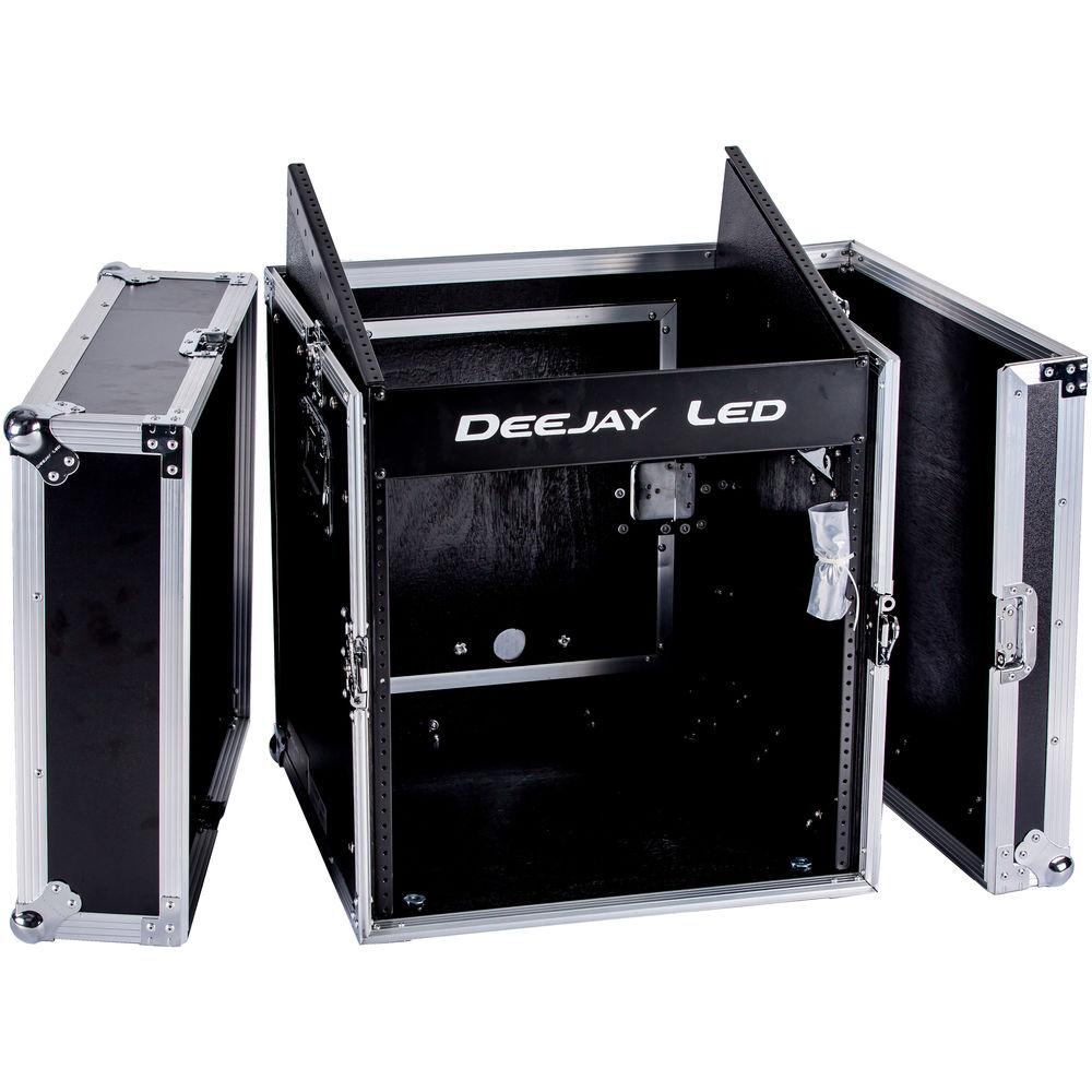 DeeJay LED 10RU Slant Mixer Rack 10RU Vertical Rack System with Full AC Door