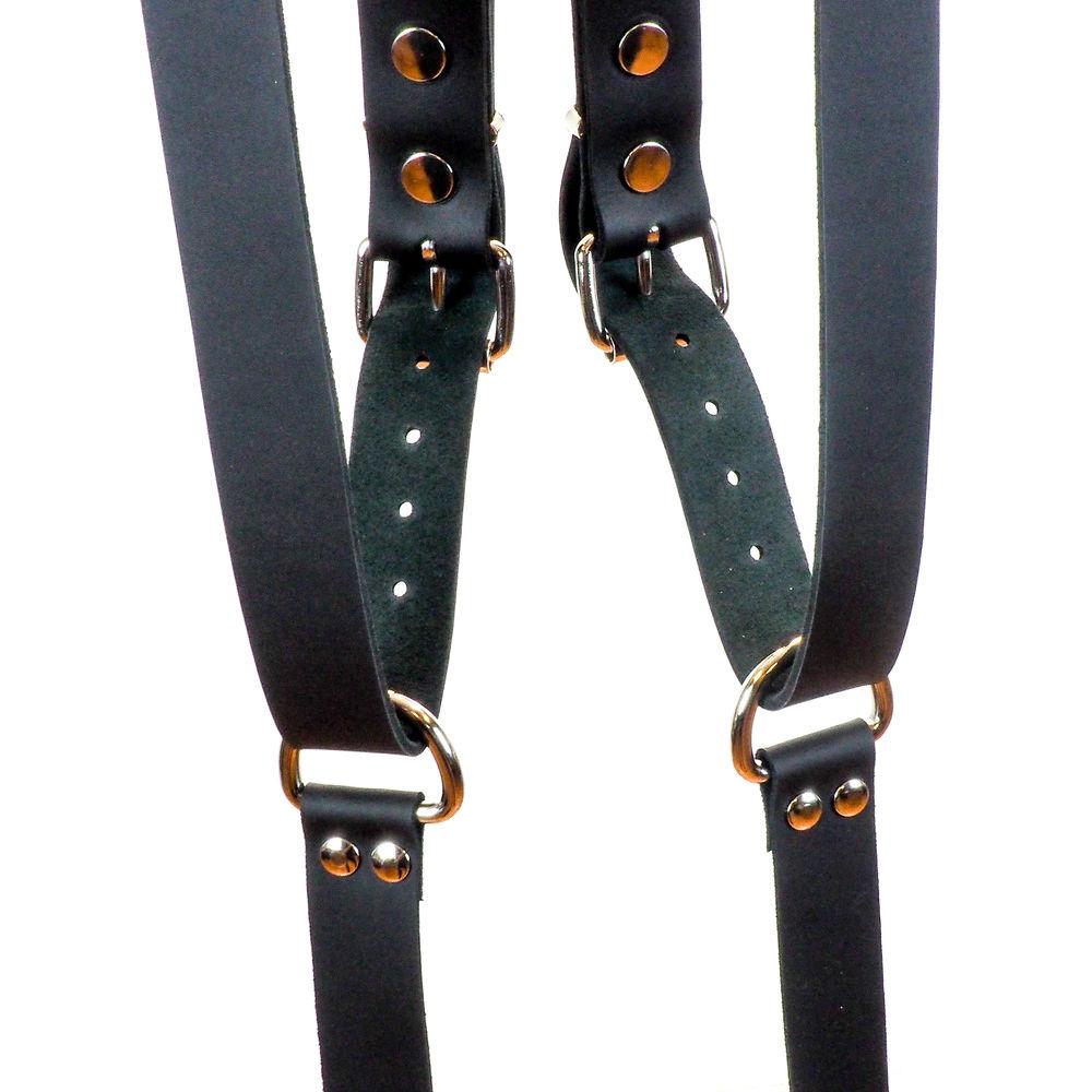 Funk Plus Cowhide Leather Ring Back Harness with 1.25" Wide Straps and D-Rings