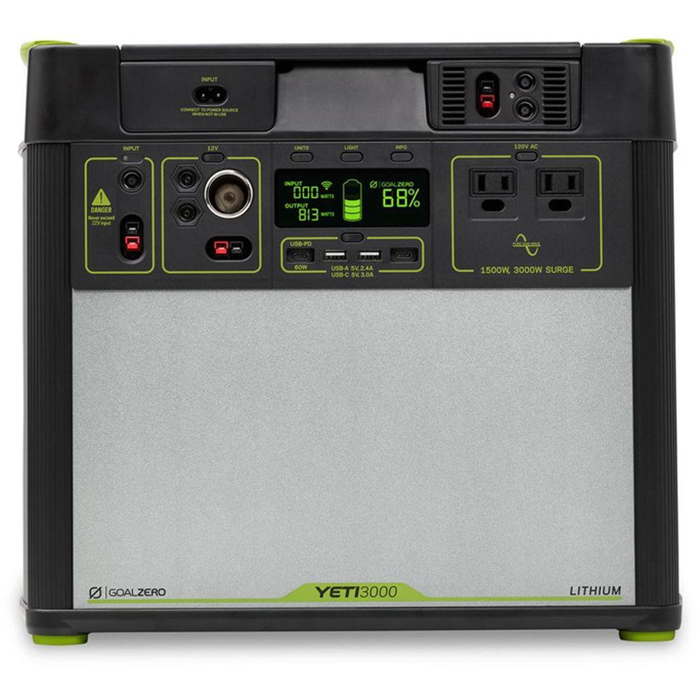 GOAL ZERO Yeti 3000 Lithium Power Station with Wi-Fi and Boulder 200 Briefcase Solar Panel Kit