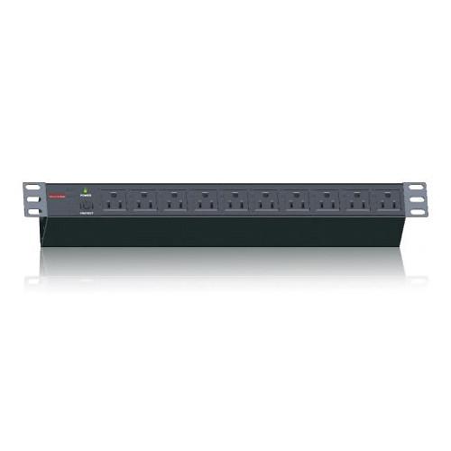 iStarUSA WO15AB-PD12 15 RU, 4-Post, Open-Frame Rack with 10-Outlet Power Strip