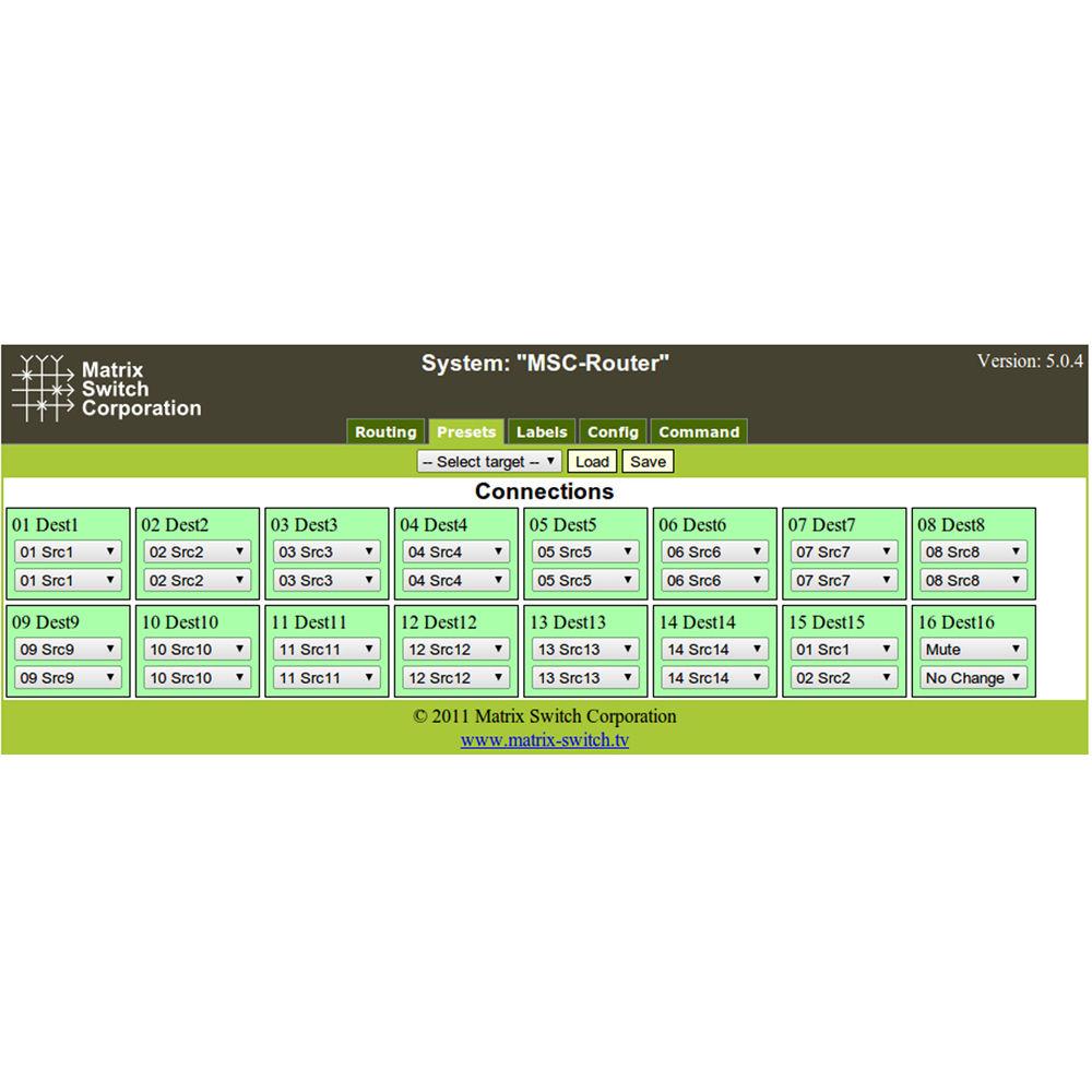 Matrix Switch 8 x 24 3G-SDI Video Router with Status Panel