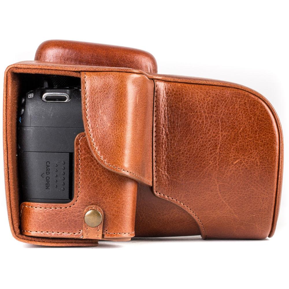 MegaGear Ever Ready Leather Case with Strap for Canon EOS Rebel T7i, 800D, Kiss X9i, 77D, 9000D and 18-55mm