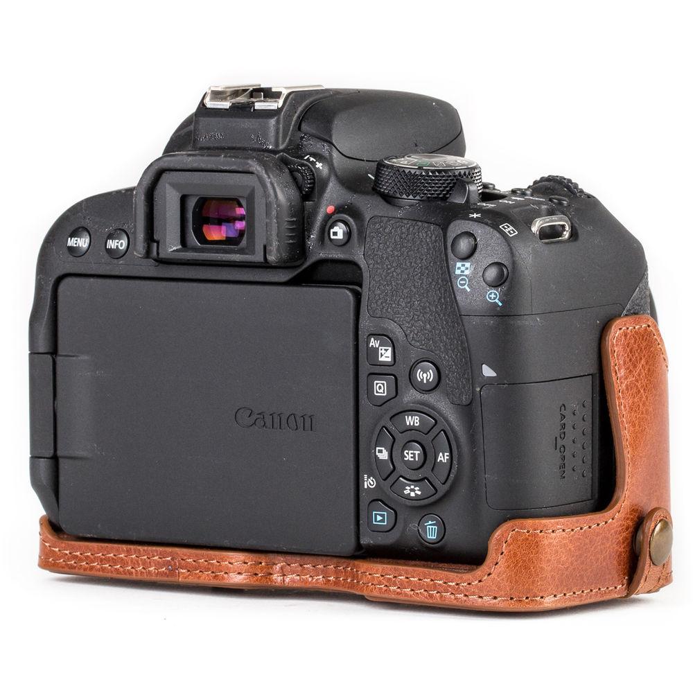 MegaGear Ever Ready Leather Case with Strap for Canon EOS Rebel T7i, 800D, Kiss X9i, 77D, 9000D and 18-55mm