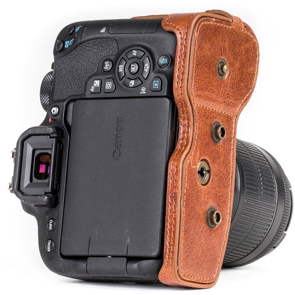 MegaGear Ever Ready Leather Case with Strap for Canon EOS Rebel T7i, 800D, Kiss X9i, 77D, 9000D and 18-55mm