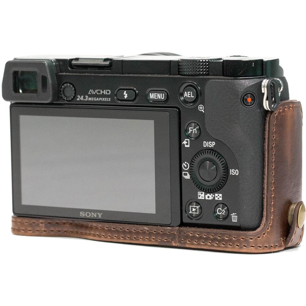 MegaGear Ever Ready Leather Half-Bottom Camera Case for Sony Alpha a6300 a6000