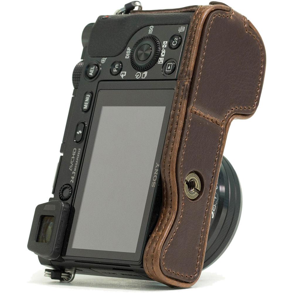 MegaGear Ever Ready Leather Half-Bottom Camera Case for Sony Alpha a6300 a6000