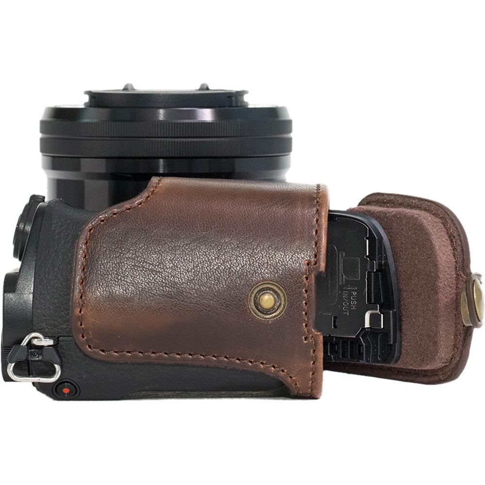 MegaGear Ever Ready Leather Half-Bottom Camera Case for Sony Alpha a6300 a6000