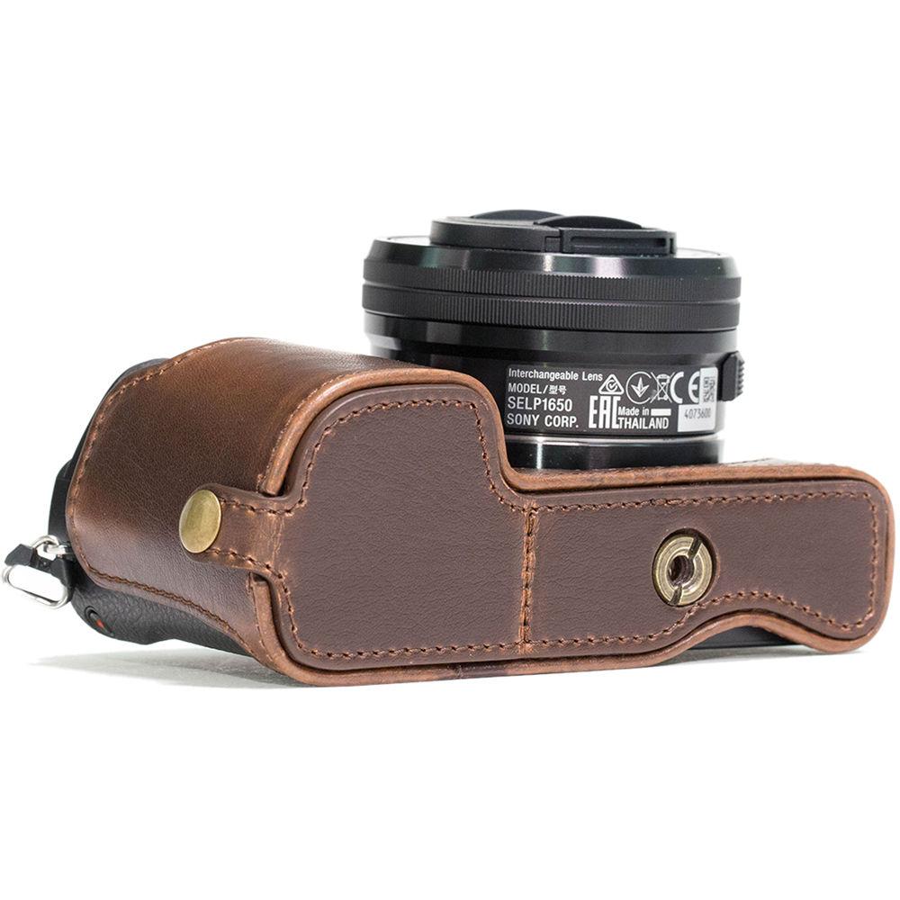 MegaGear Ever Ready Leather Half-Bottom Camera Case for Sony Alpha a6300 a6000