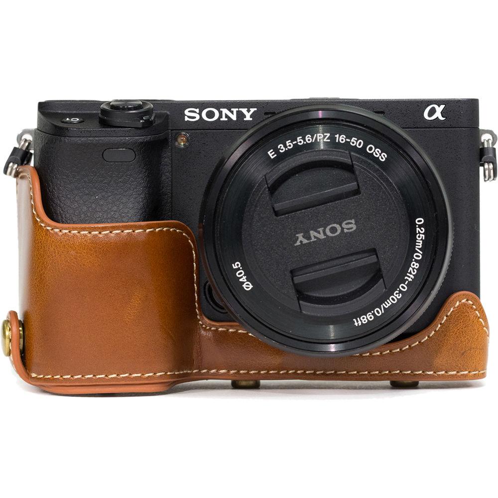 MegaGear MG986 Ever Ready Leather Case with Bottom Opening for Sony a6300 ILCE-6300 a6000