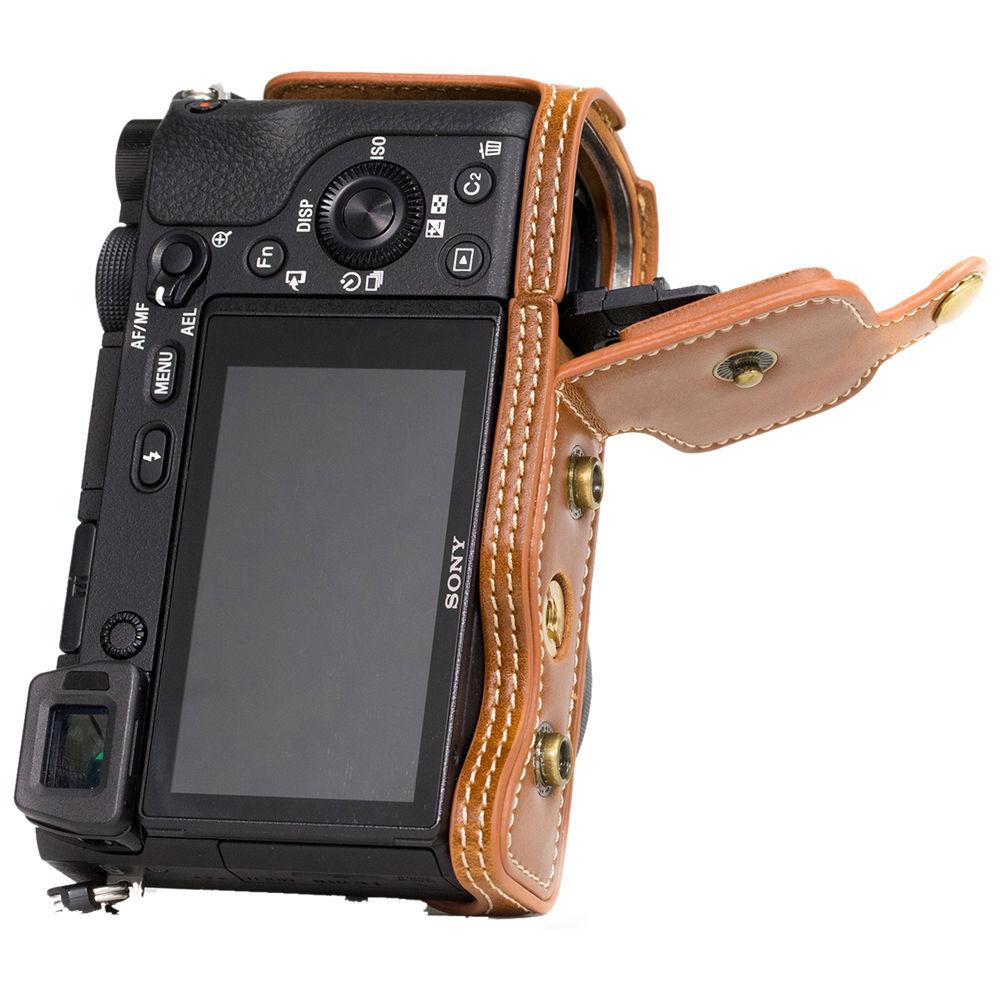 MegaGear MG986 Ever Ready Leather Case with Bottom Opening for Sony a6300 ILCE-6300 a6000