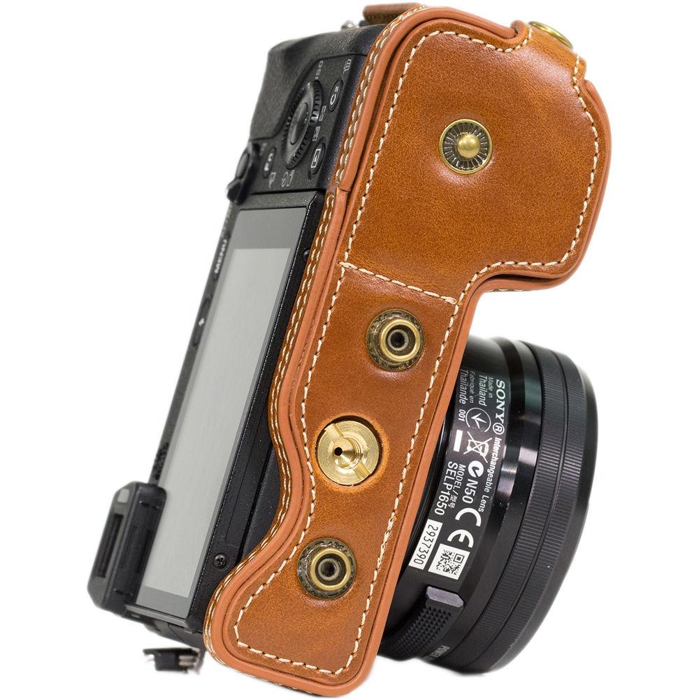 MegaGear MG986 Ever Ready Leather Case with Bottom Opening for Sony a6300 ILCE-6300 a6000
