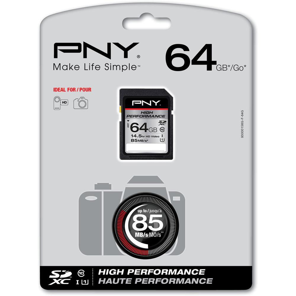 PNY Technologies 64GB High Performance UHS-I SDXC Memory Card