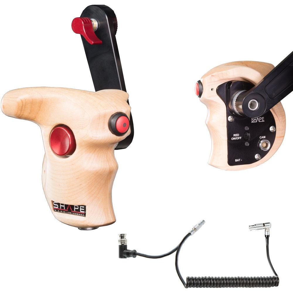 SHAPE Stop & Start Handle Grip with Wood ARRI Rosette for RED Camera