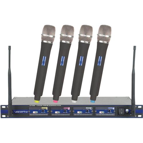 VocoPro UHF-5800-10 PRO 4-Channel UHF Wireless Handheld Microphone System
