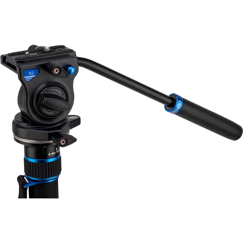 Benro #2 MCT28AF Monopod with Flip Locks, 3-Leg Base, and S2 Video Head