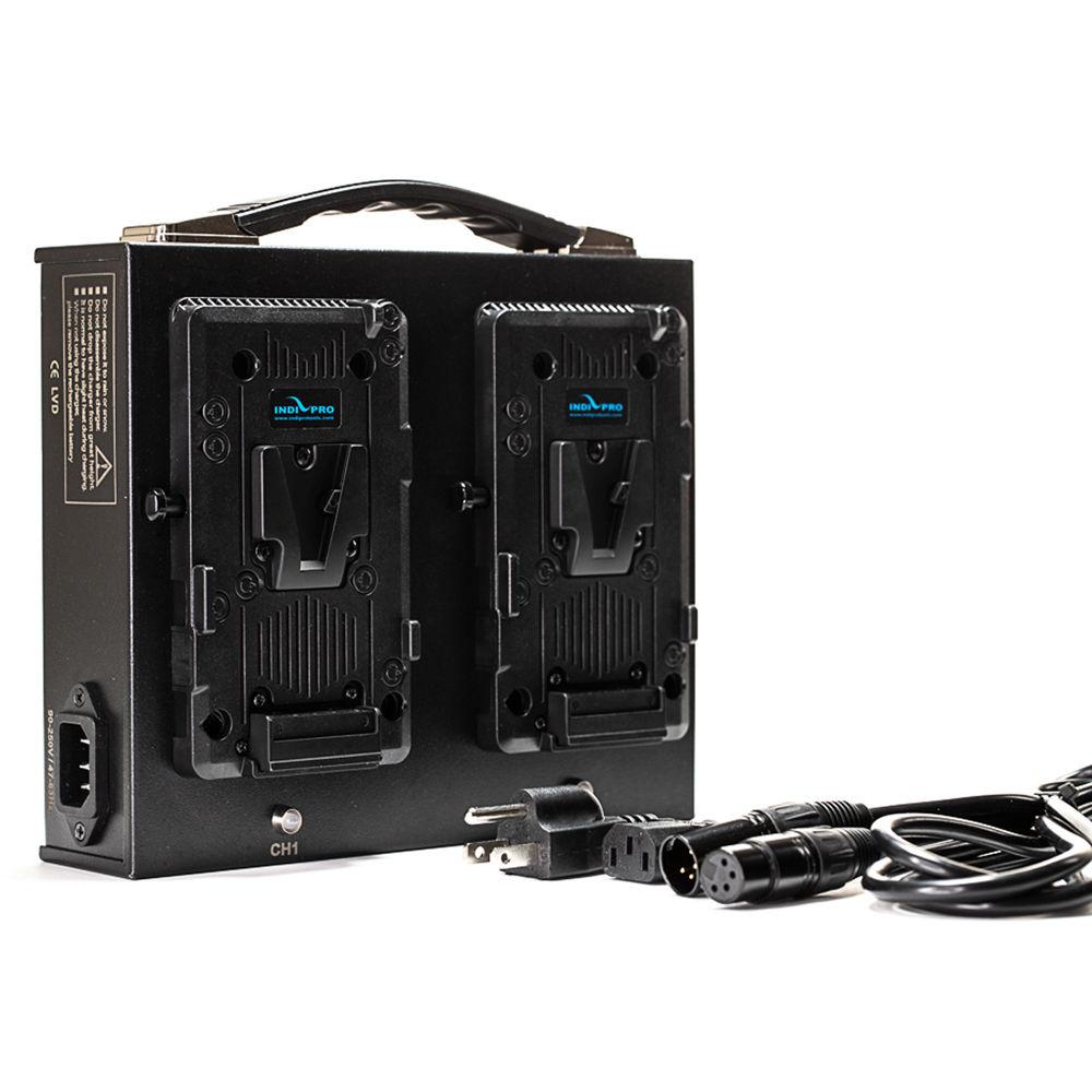 IndiPRO Tools 2x Compact 95Wh V-Mount Li-Ion Batteries with Dual Fusion V-Mount Charger