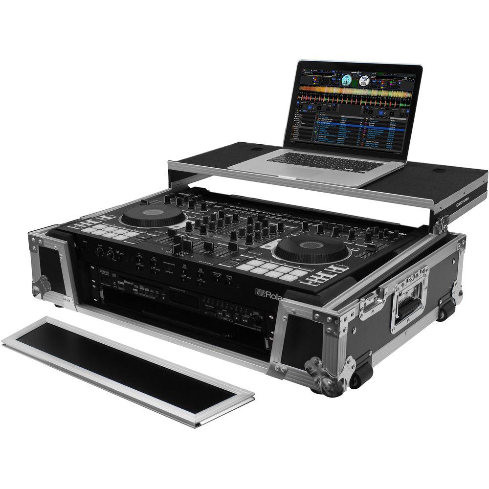 Odyssey Innovative Designs Flight Zone Glide Case with Wheels for Roland DJ-808 & Denon MC7000 V2 DJ Controllers