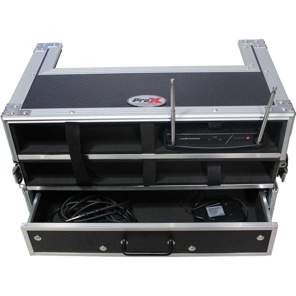 ProX X-4WM2DR Wireless Mic-System Case with 2U Rack Drawer