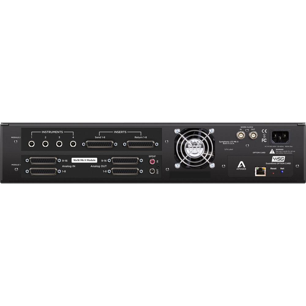 Apogee Electronics Symphony I O Mk II SoundGrid Chassis with 16x16 Analog I O and 8 Microphone Preamps