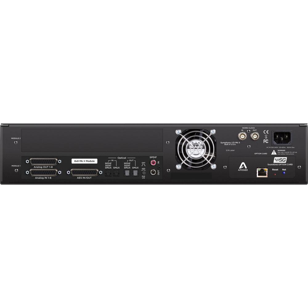 Apogee Electronics Symphony I O Mk II SoundGrid Chassis with 8x8 Analog I O and 8x8 Digital I O