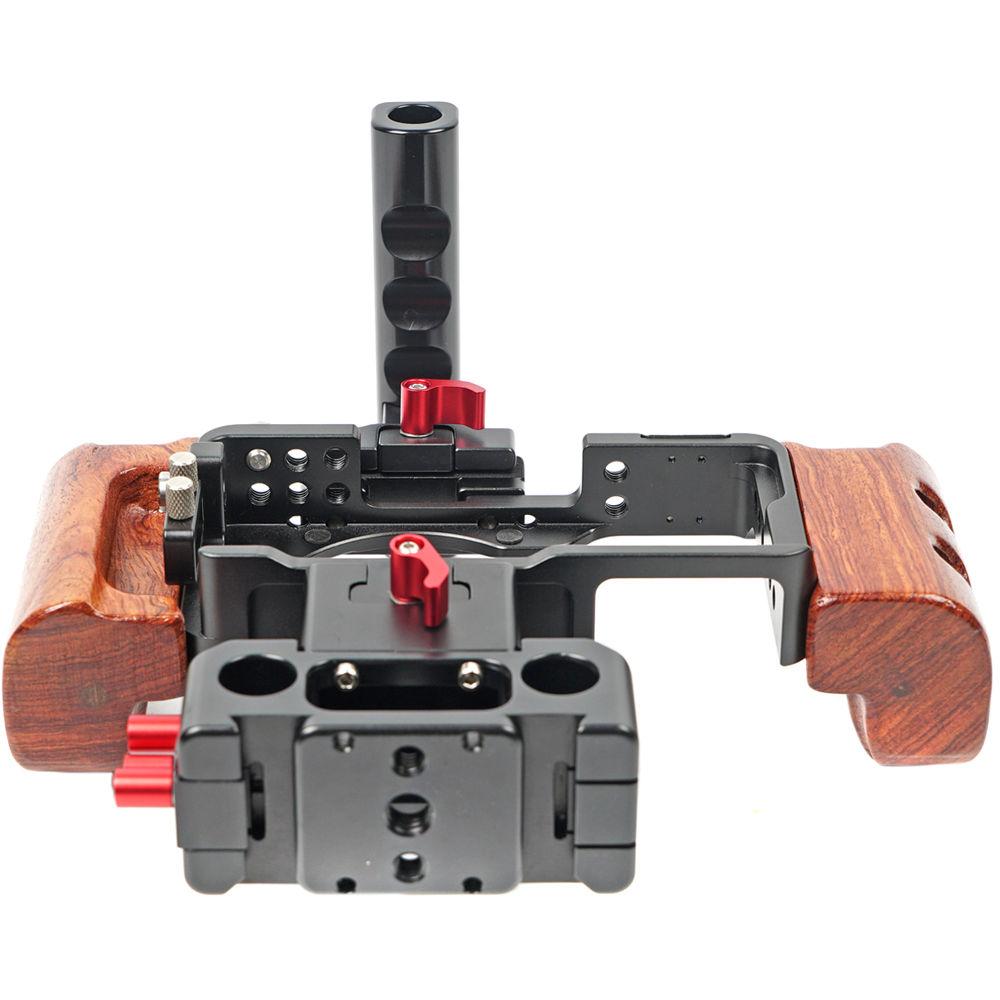 CAME-TV Rig with Wooden Handles for Sony a6300 Camera