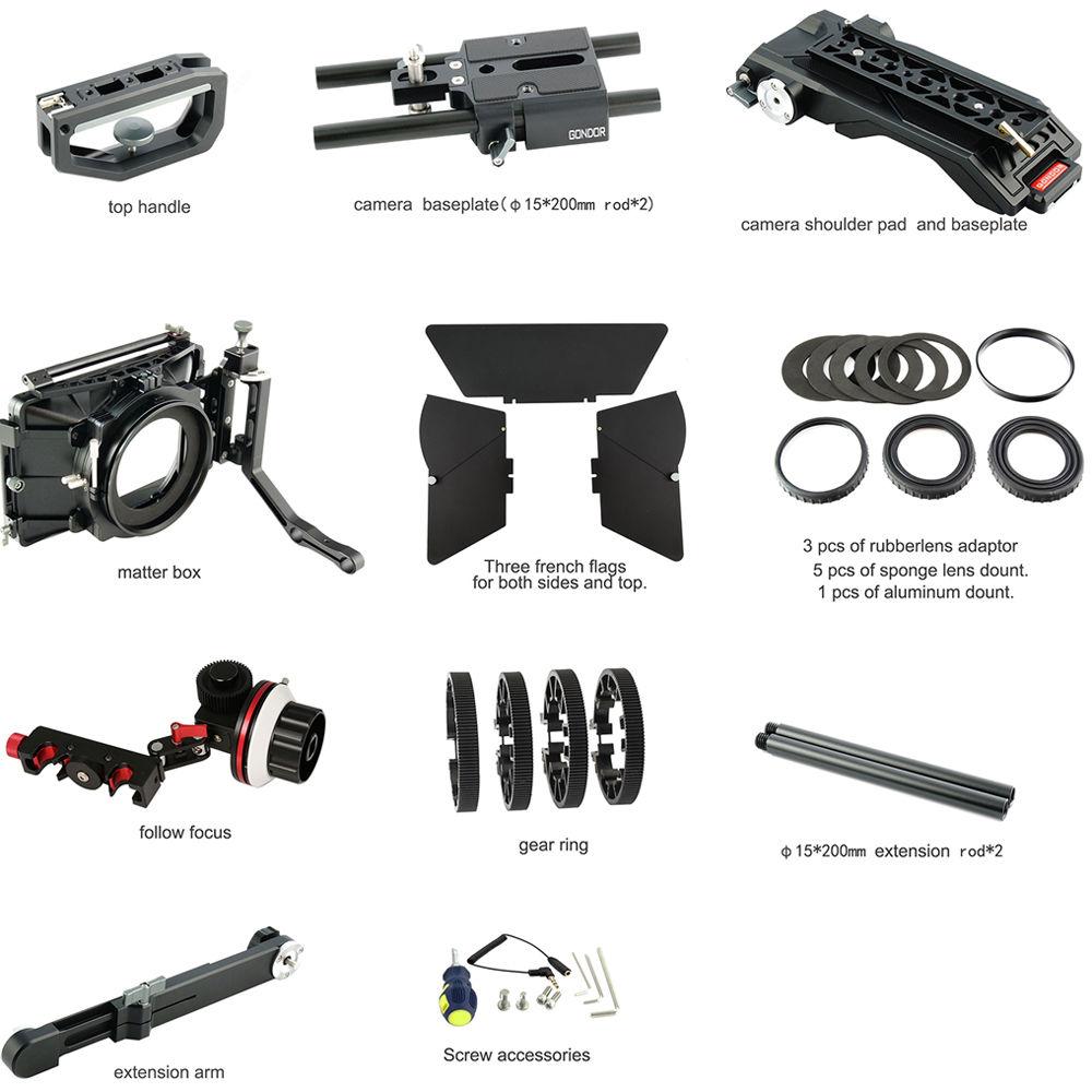 CAME-TV Shoulder Rig with Matte Box & Follow Focus for Canon EOS C200 Cinema Camera