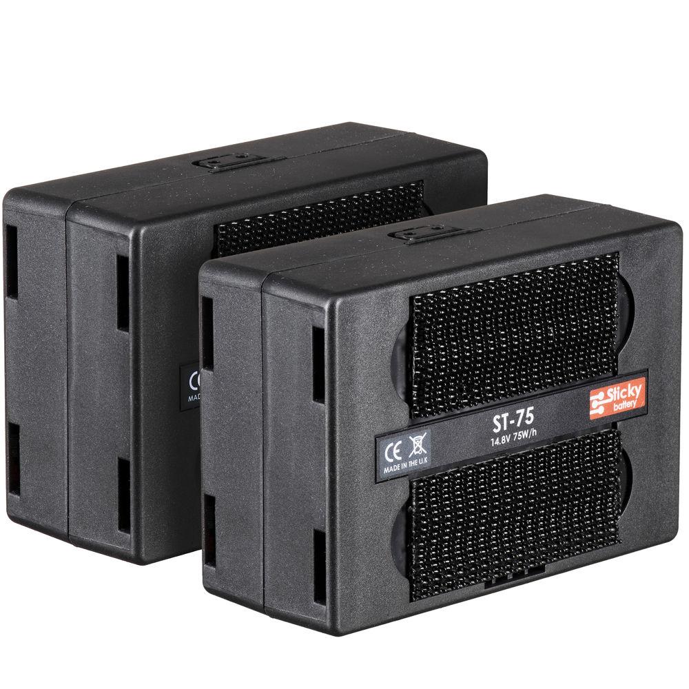 Hawk-Woods Two 14.4V Sticky Battery Packs, 2-Channel Charger & QR Plate