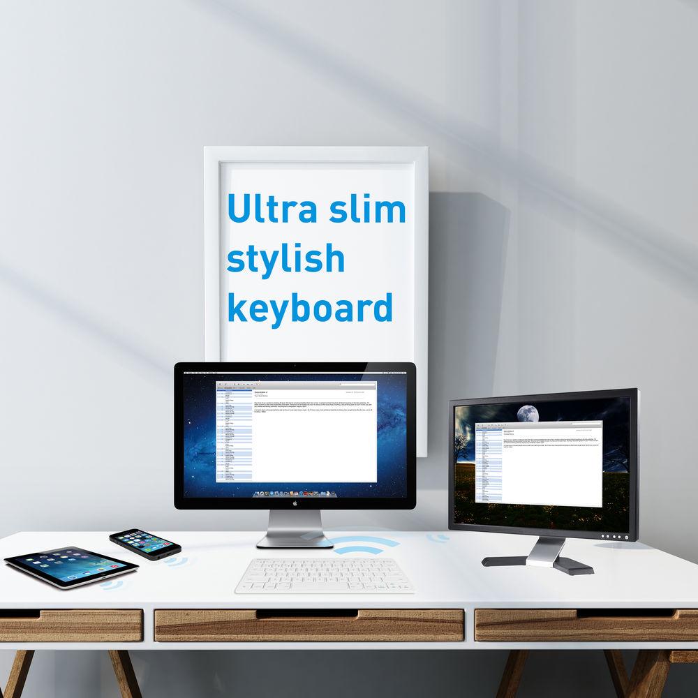 Macally Quick Switch Bluetooth Keyboard for Three Devices