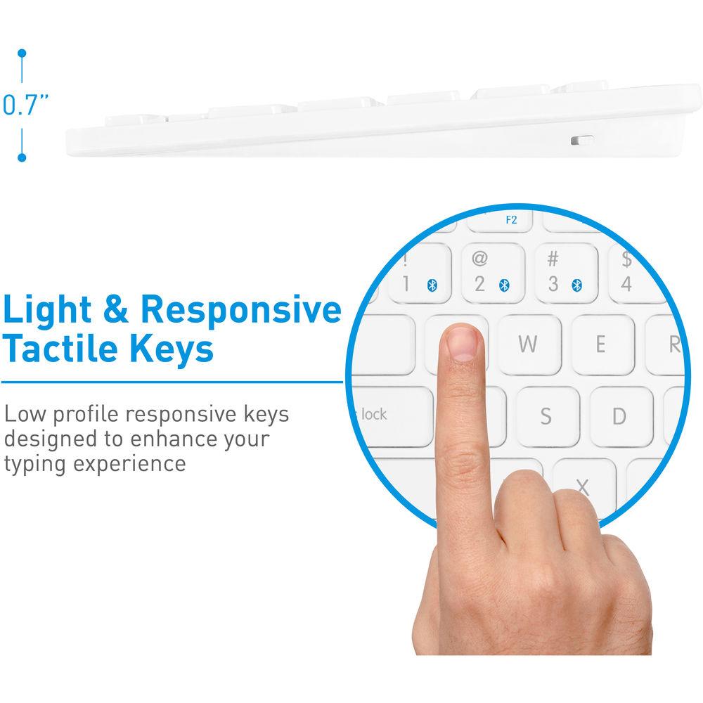 Macally Quick Switch Bluetooth Keyboard for Three Devices