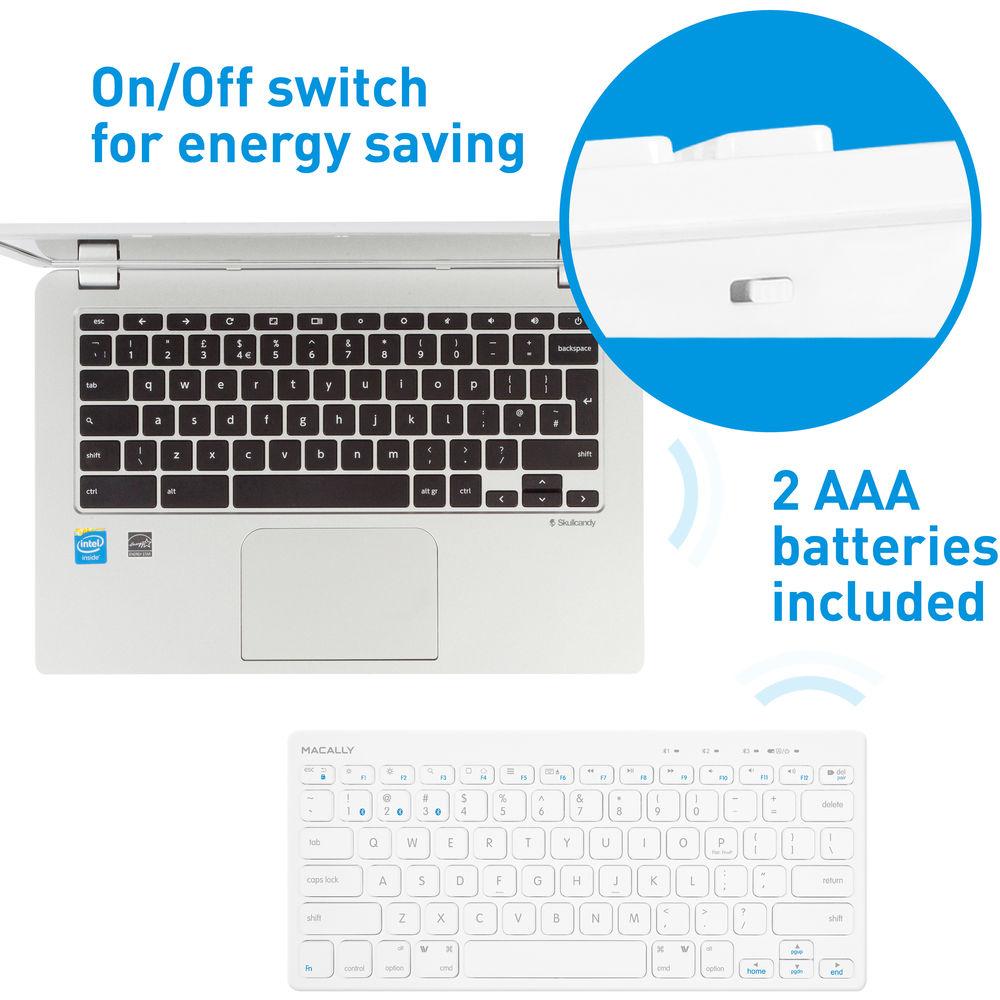 Macally Quick Switch Bluetooth Keyboard for Three Devices