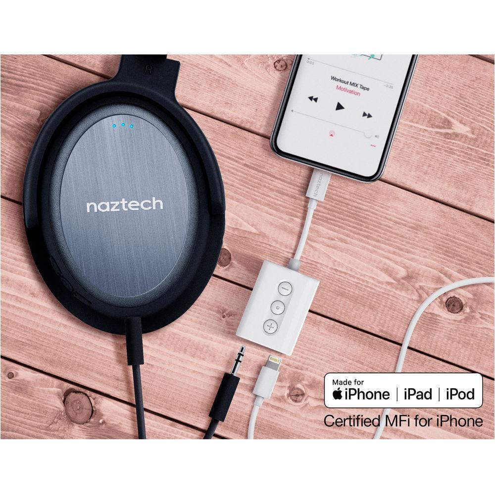 Naztech 3.5mm Audio Charge Adapter with Lightning Connector