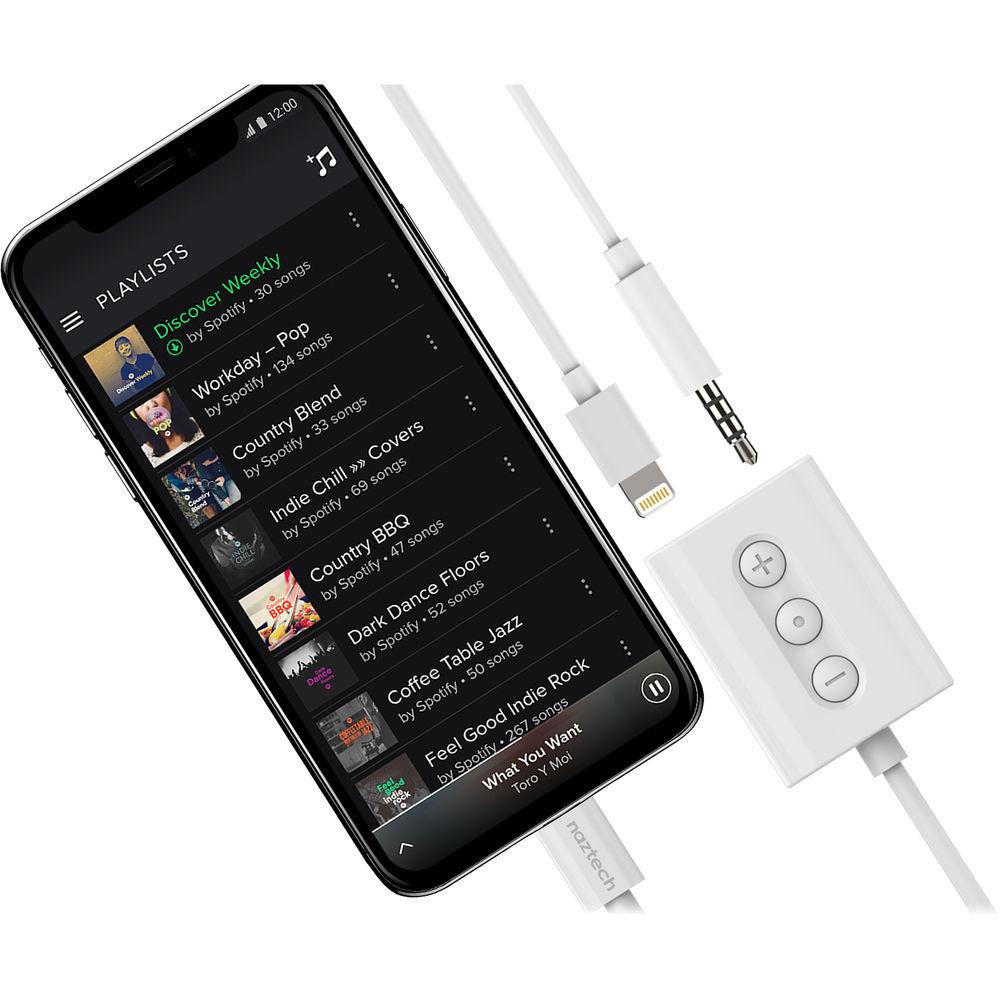 Naztech 3.5mm Audio Charge Adapter with Lightning Connector
