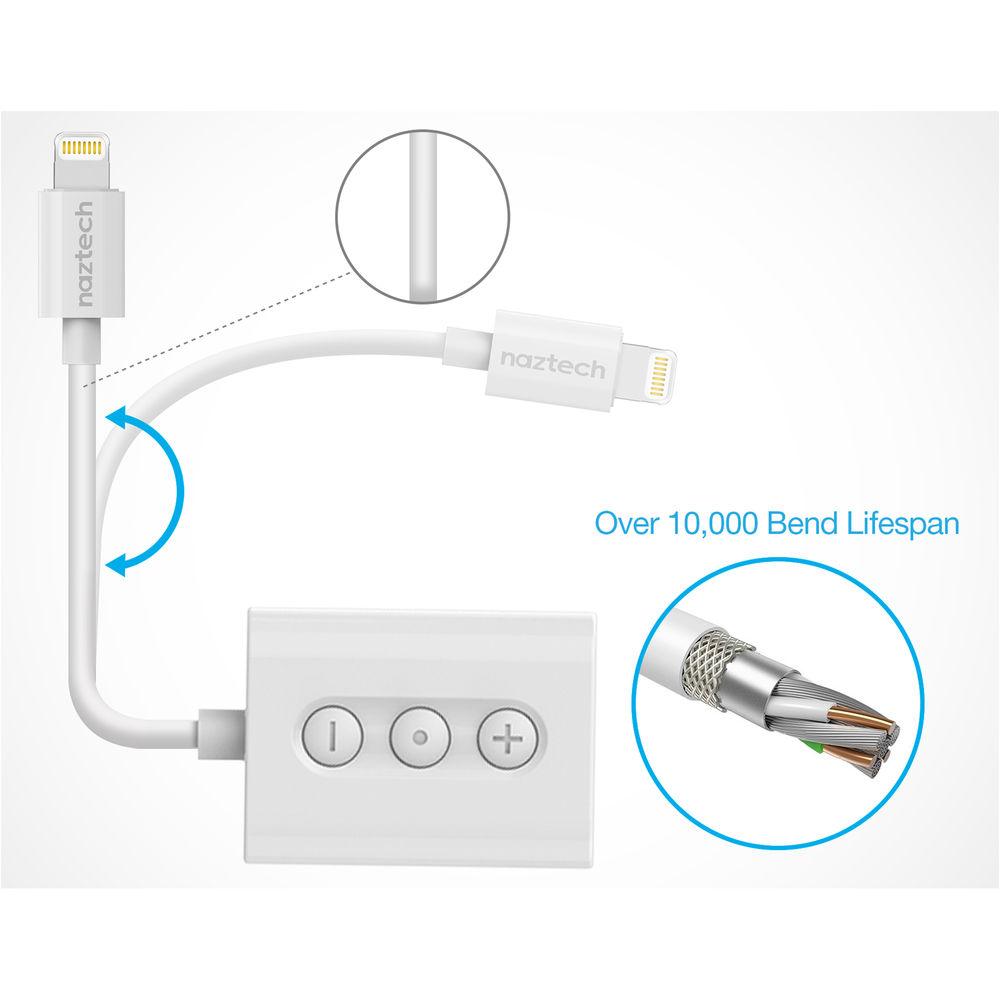 Naztech 3.5mm Audio Charge Adapter with Lightning Connector