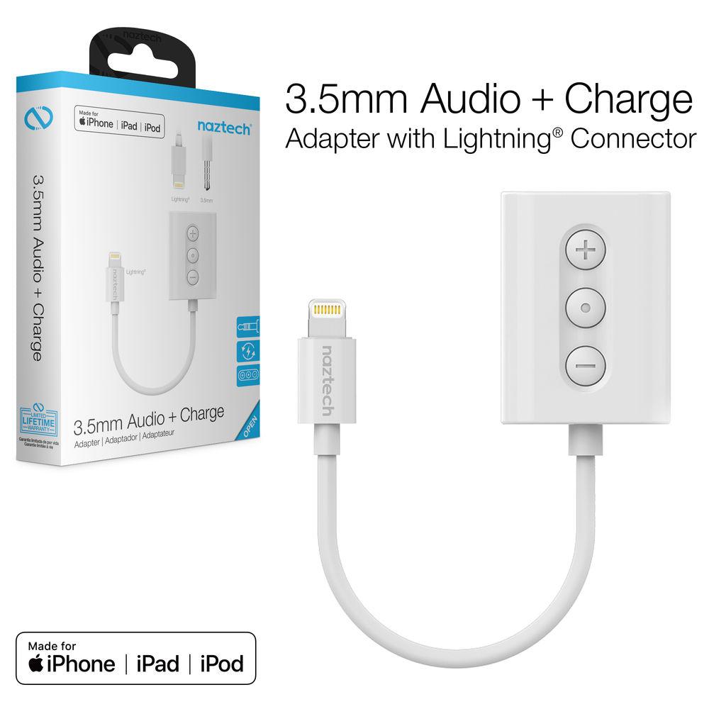 Naztech 3.5mm Audio Charge Adapter with Lightning Connector