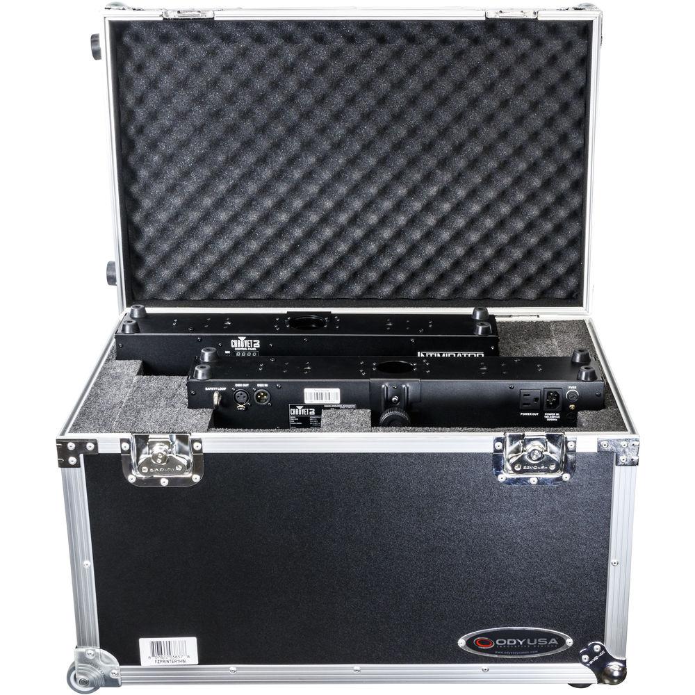 Odyssey Innovative Designs Dual Chauvet Intimidator Spot Duo 155 Case with Pullout Handle and Wheels