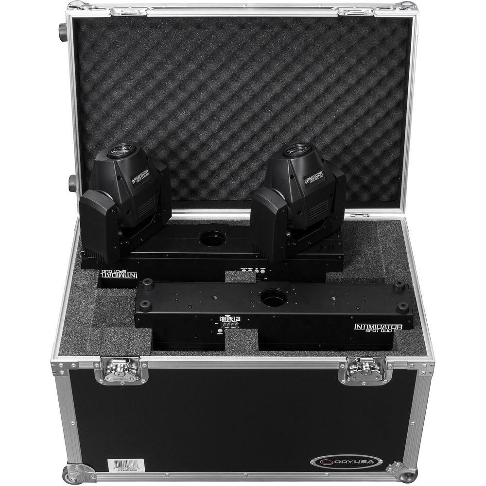 Odyssey Innovative Designs Dual Chauvet Intimidator Spot Duo 155 Case with Pullout Handle and Wheels