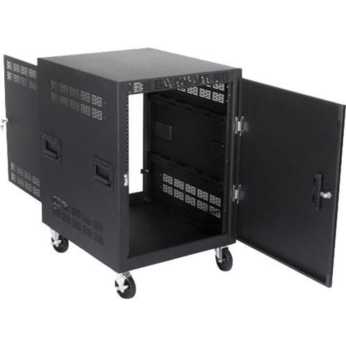 Atlas Sound 30" Deep, 14-Rack Unit Mobile Equipment Rack with Casters, and Side Handles