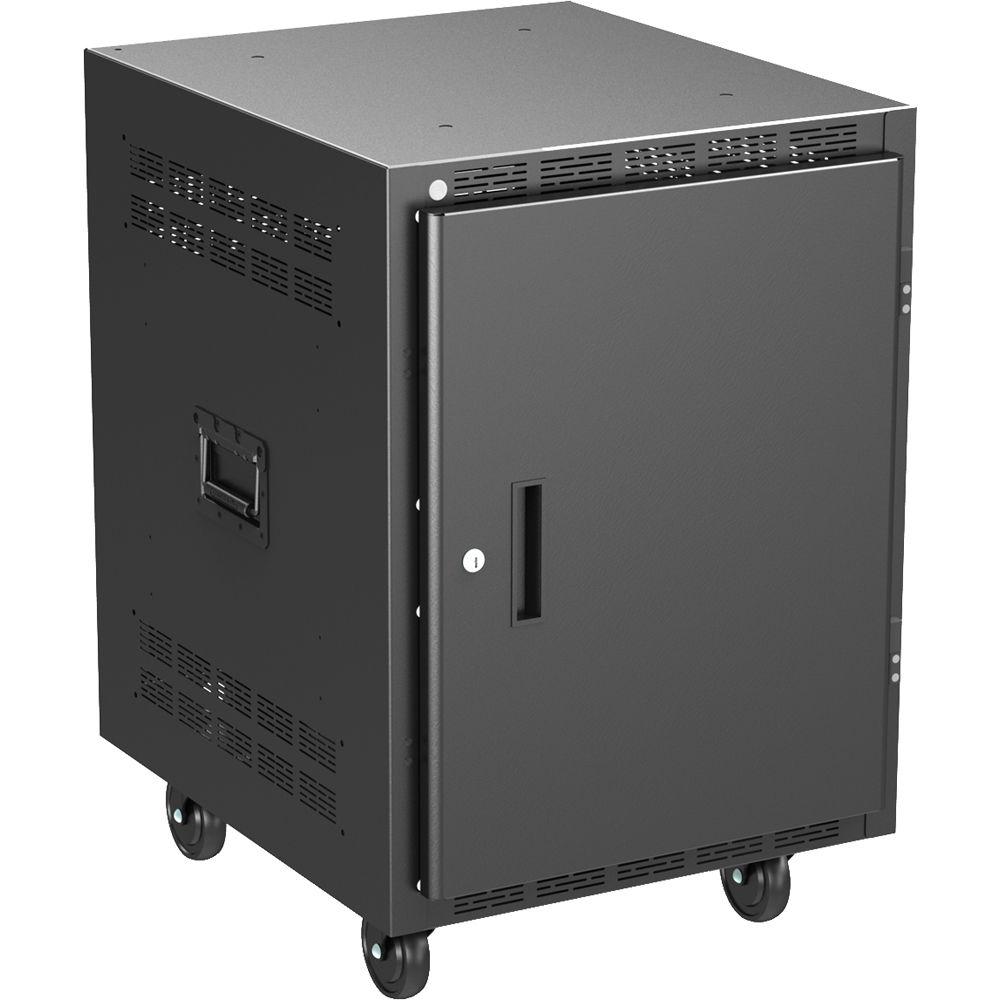 Atlas Sound 30" Deep, 14-Rack Unit Mobile Equipment Rack with Casters, and Side Handles