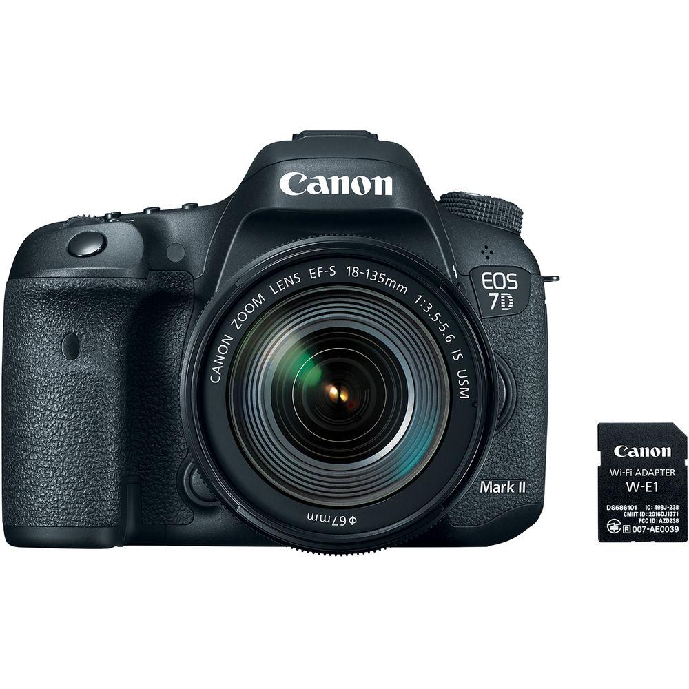 Canon EOS 7D Mark II DSLR Camera with 18-135mm f 3.5-5.6 IS USM Lens & W-E1 Wi-Fi Adapter