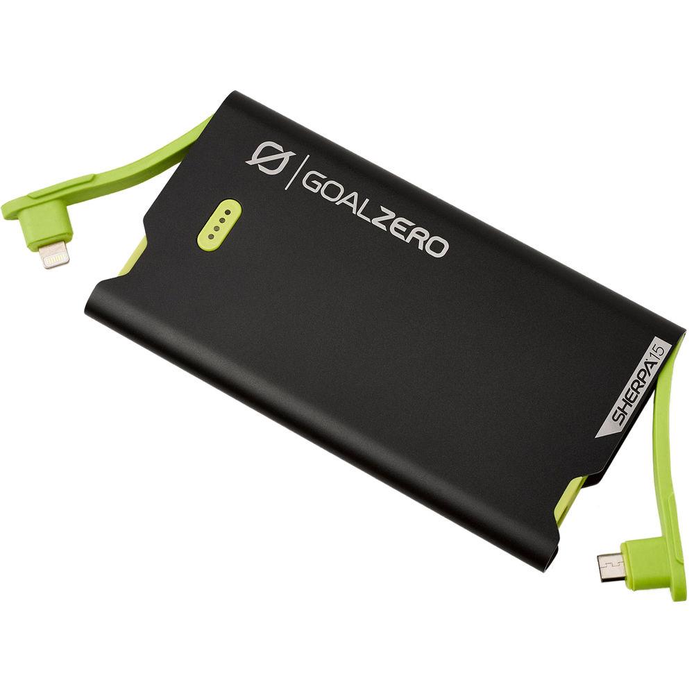 GOAL ZERO Sherpa 15 Power Bank Micro-USB & Lightning Connector