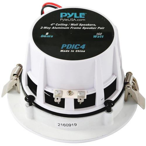 Pyle Pro PDIC4 4" Ceiling Wall 160W 2-Way Aluminum Frame Speakers
