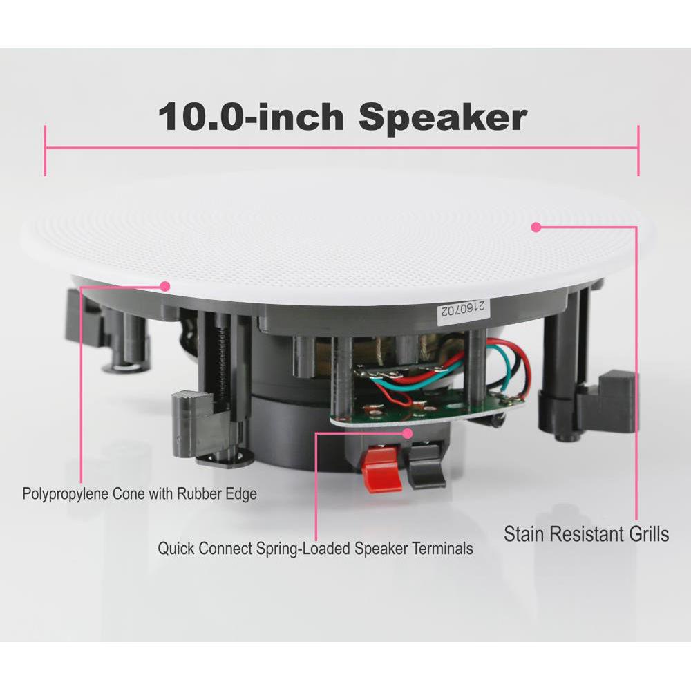 Pyle Pro PDICBT2106 4 x 10" Bluetooth Ceiling Wall Speaker Kit