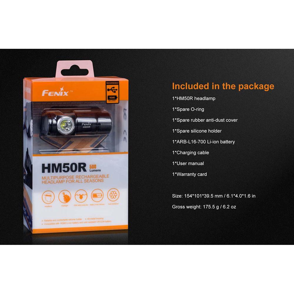Fenix Flashlight HM50R Rechargeable Headlamp